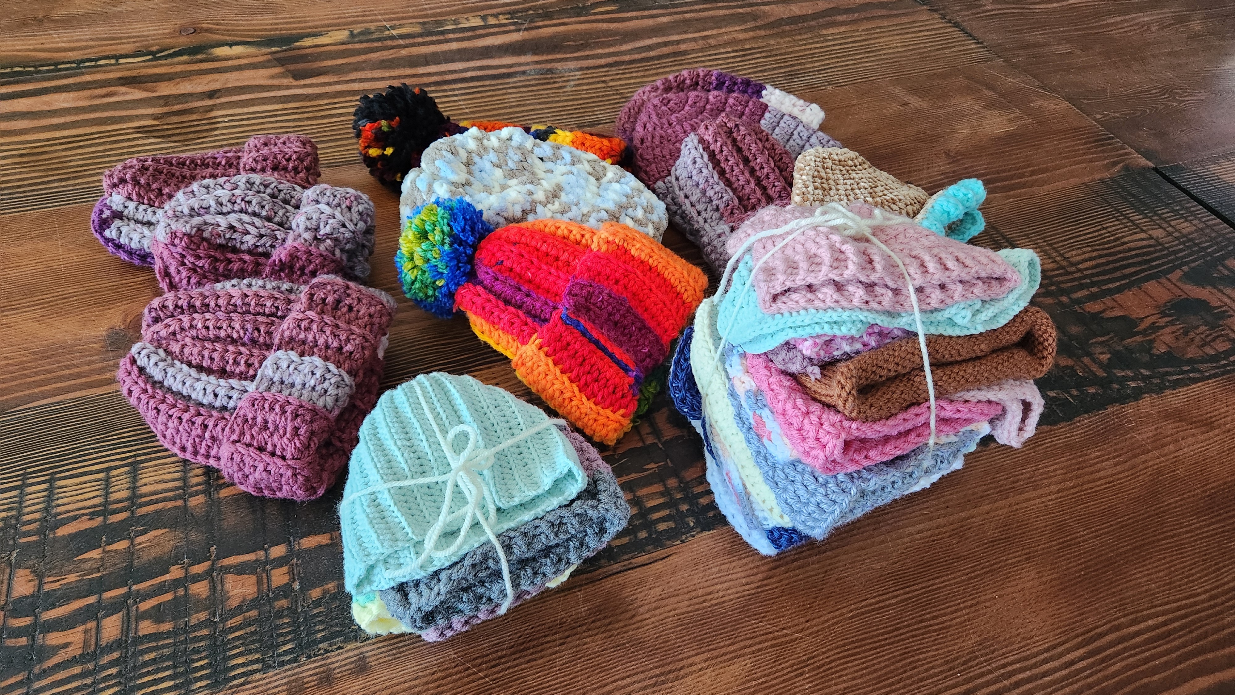 Knitted hats for newborns at Chilliwack Maternity Ward.