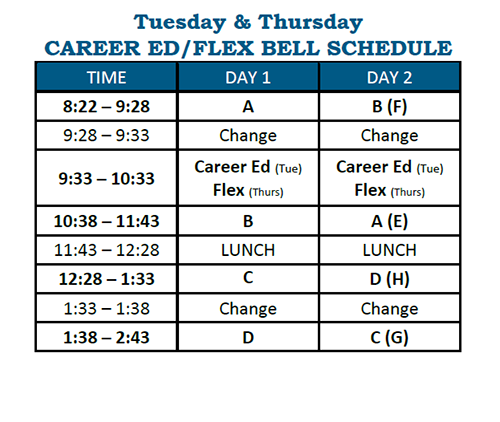 tuesday thursday schedule